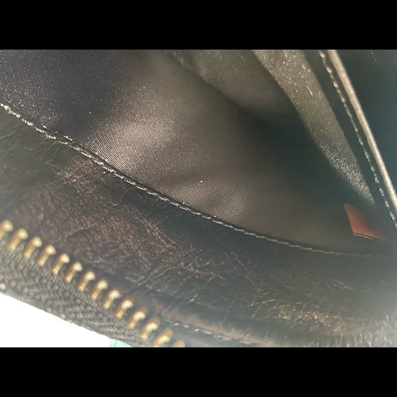 TORY BURCH BLK SHEEN GORG SUEDE MONOCHROME Wallet - Picture 11 of 14